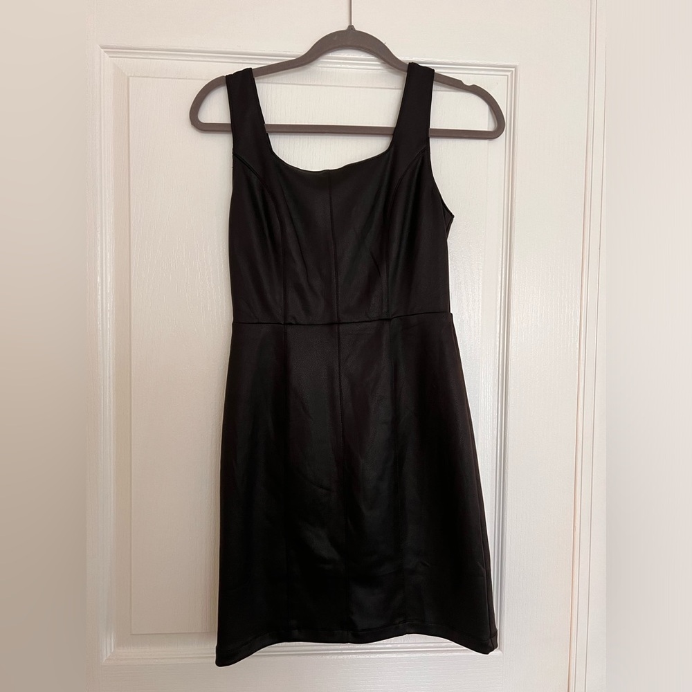 Altar’d State Faux Leather Sleek Straight Fitted Dress